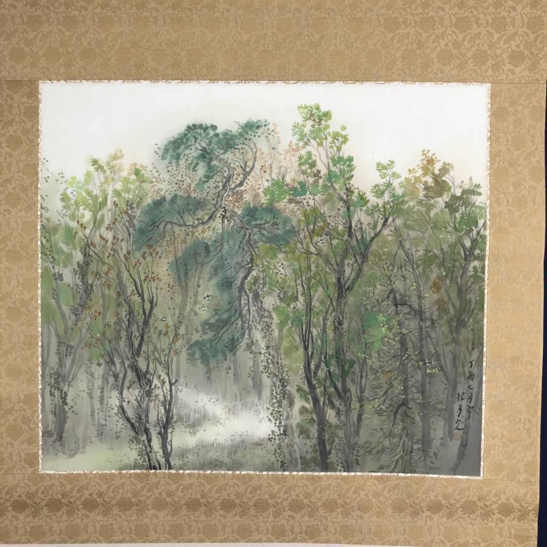 【複製】松林桂月/秋山小禽図/工芸品/掛軸/名家伝来/AB-880