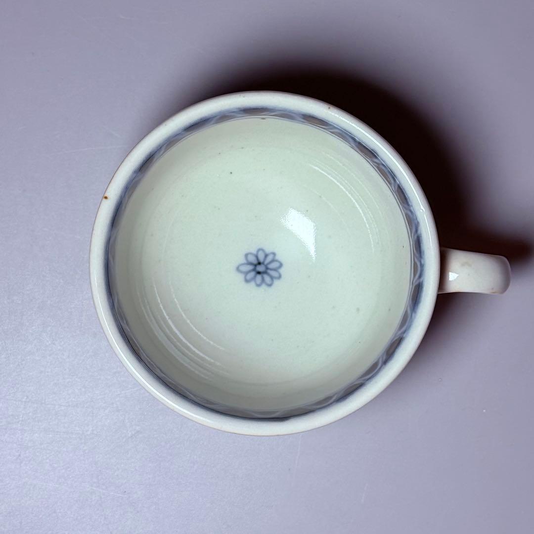 五代　佐藤走波　七十五才　染錦木蓮文カップ＆ソーサー　コレクター放出品