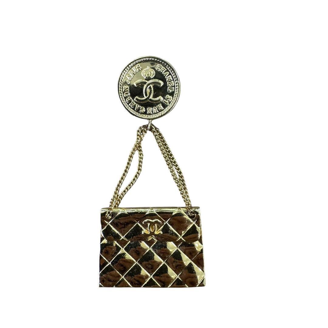ヴィンテージ CHANEL シャネル マトラッセ バッグ ブローチ ココマーク