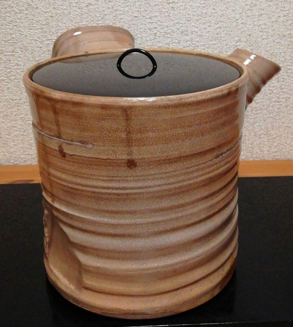 田原陶兵衛作　萩焼　急須形　水指　共箱　略歴付　茶道具
