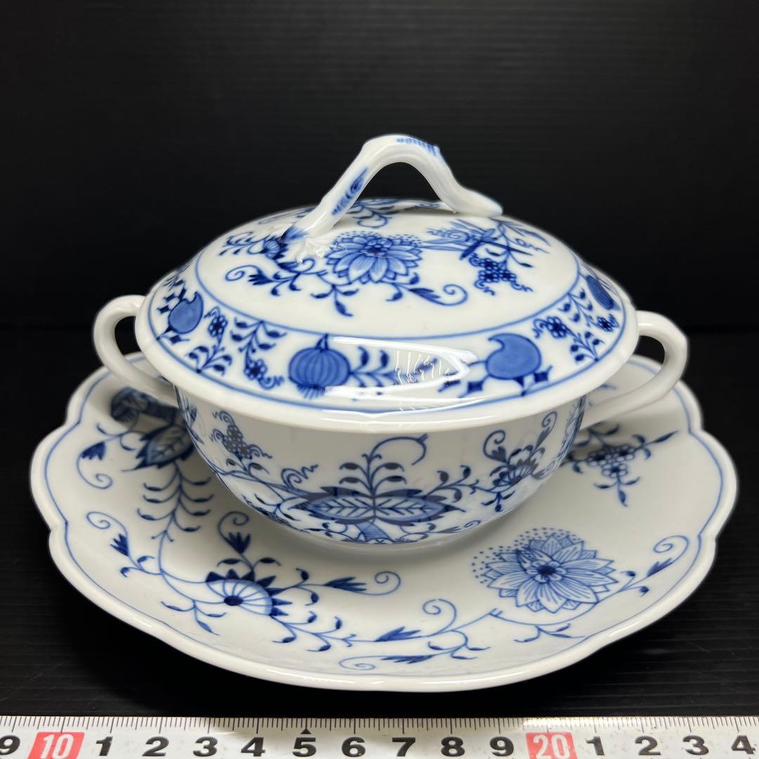 専用マイセンブルーオニオン　スープカップ&ソーサー　共箱　東な7-1221☆1F