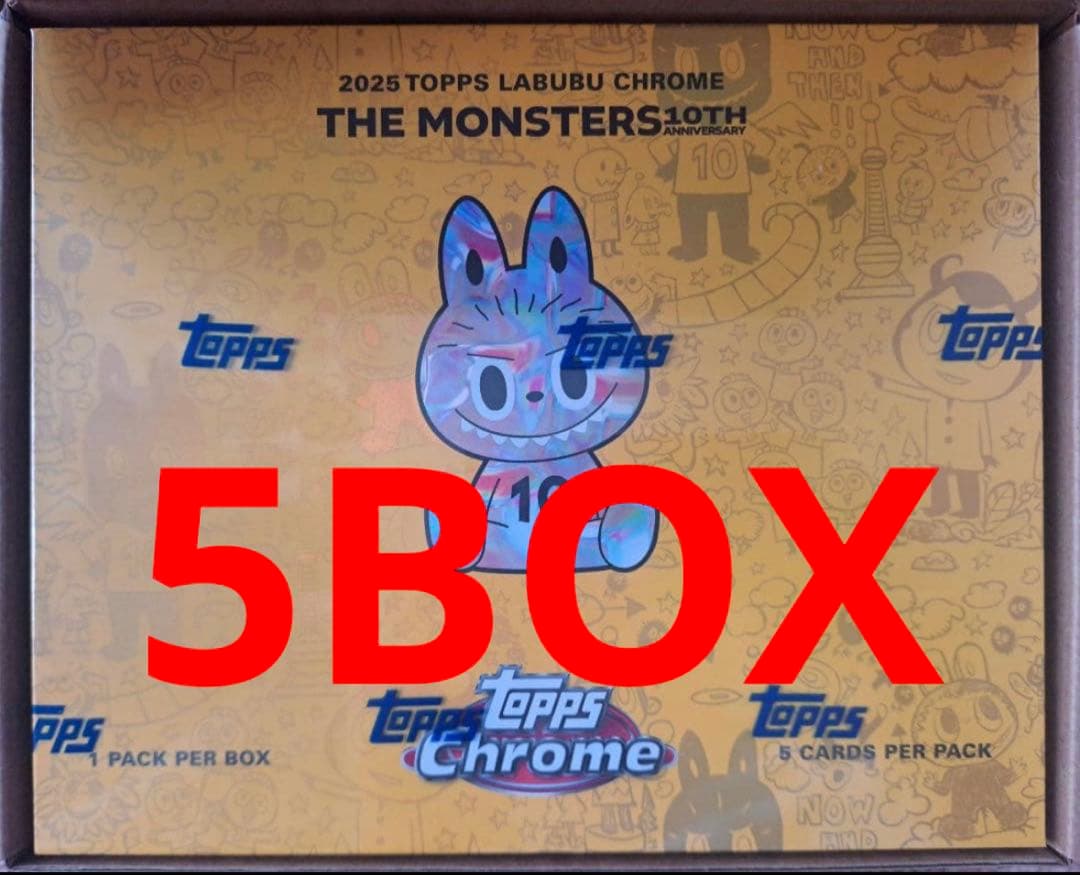 topps chrome labubu ラブブ トレカ 新品未開封 5BOX