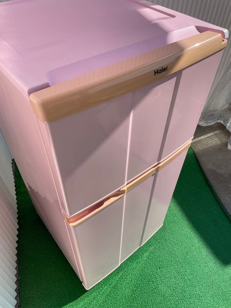 916 ハイアール おしゃれピンク 2ドア冷蔵庫 98L インテリア レトロ