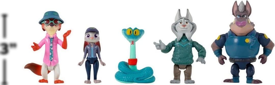 ディズニー ズートピア2 アドベンチャー 関節可3インチフィギュア5体セット