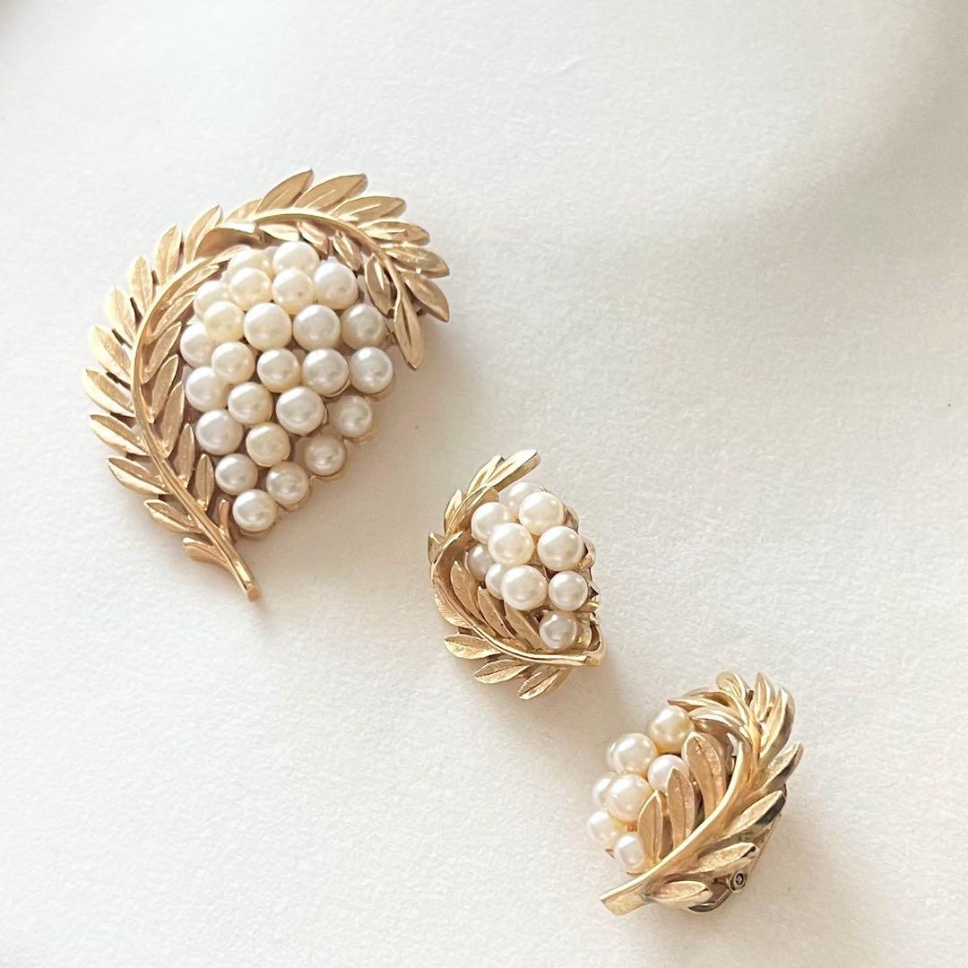 【北欧様♪】1960's ブローチ イヤリング トリファリ