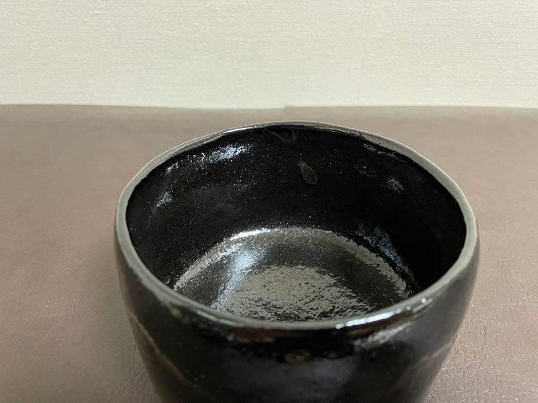 十代大樋長左衛門　黒茶盌　共箱　共布　栞　茶碗　大樋焼　楽焼　茶道具