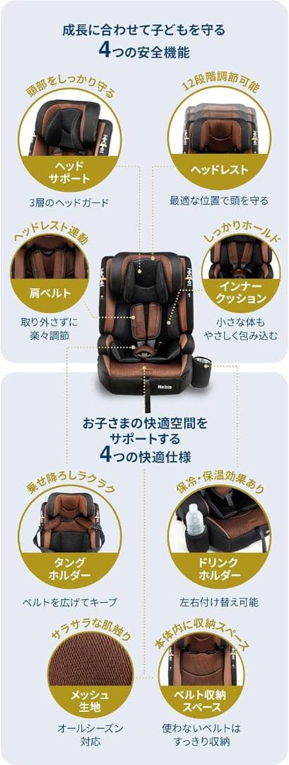 【極美品】 Nebio ネビオ チャイルドシート ジュニアシート ポップピットG