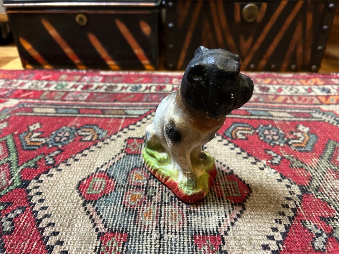 ビンテージ Chalkware Bulldog チョークウェア ブルドッグ 置物