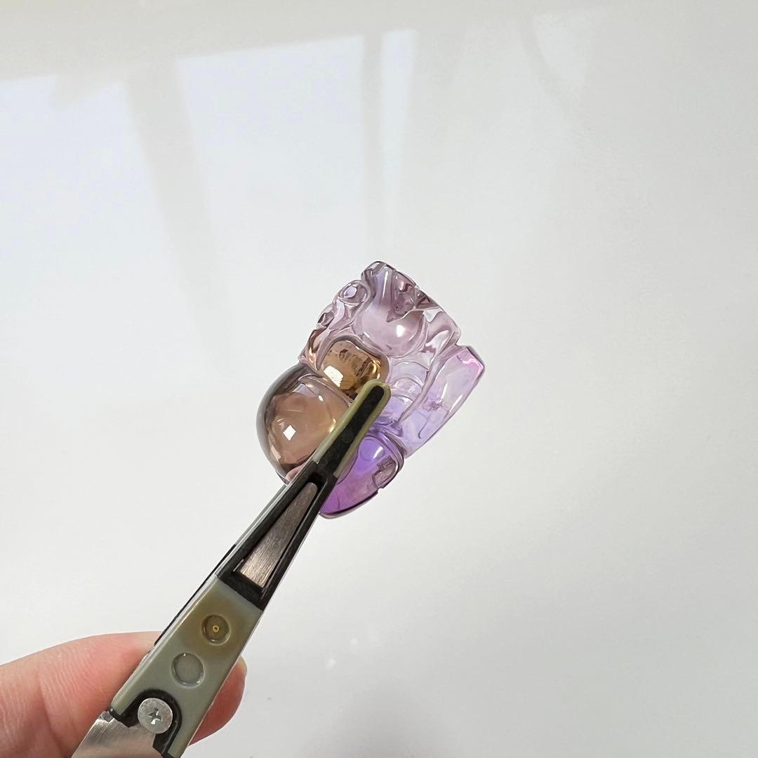 透明感あり　アメトリン　貔貅　ひきゅう　ルース　3