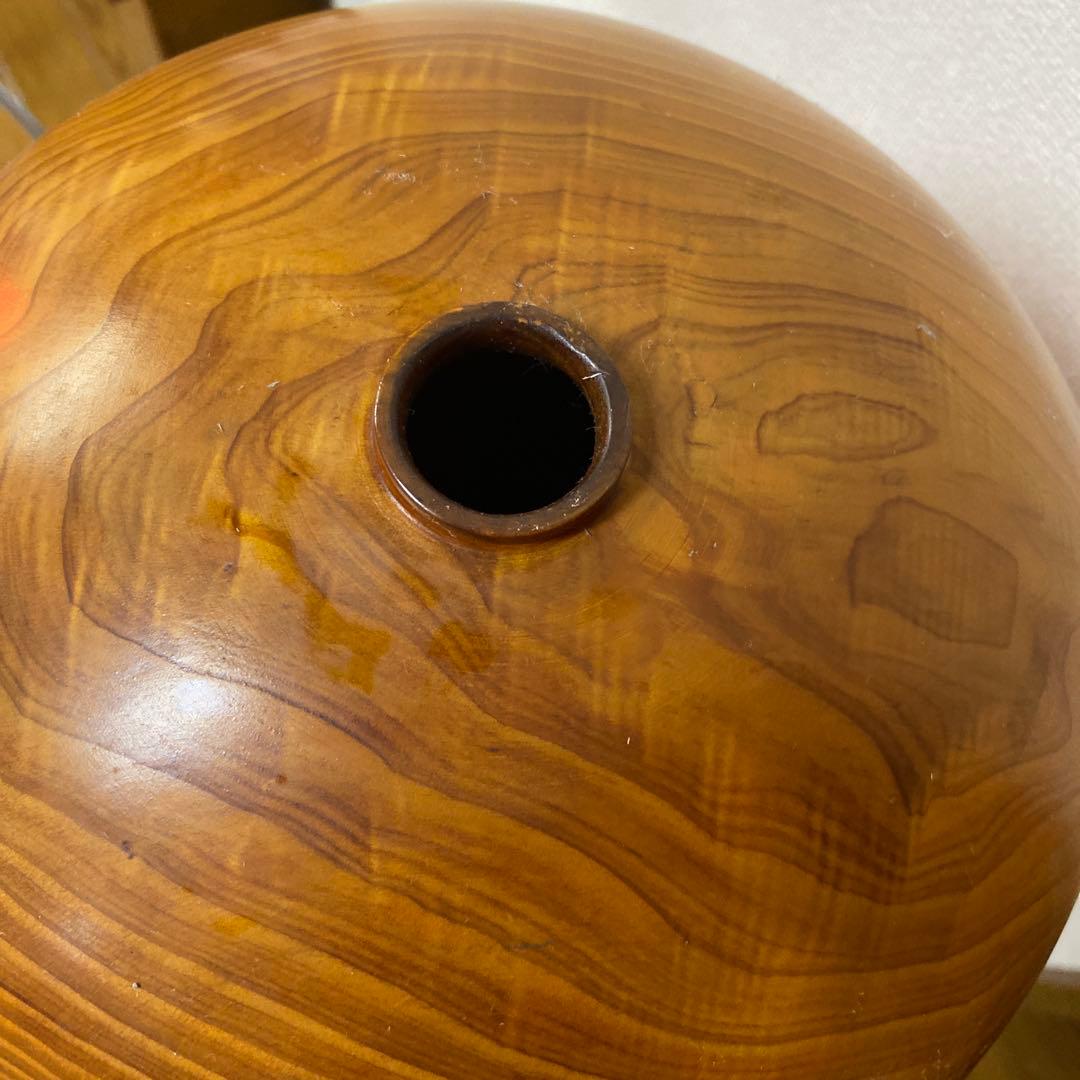 ！屋久杉　世界遺産　無垢材　壺型 装飾品 茶色　専用箱無し