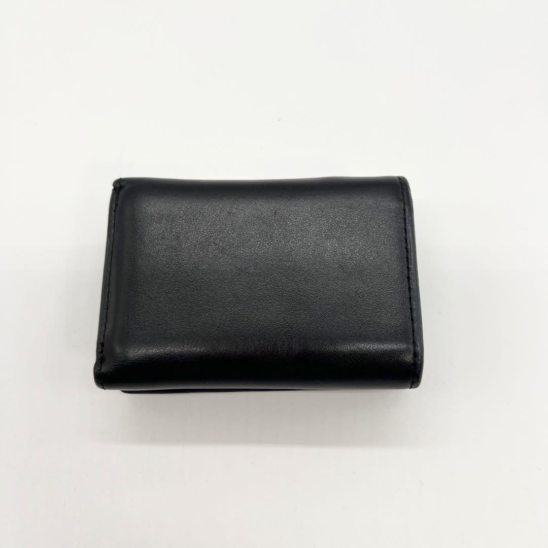 近年モデル✨DIESEL　三つ折り財布　Dロゴ　レザー　ブラック　コンパクト