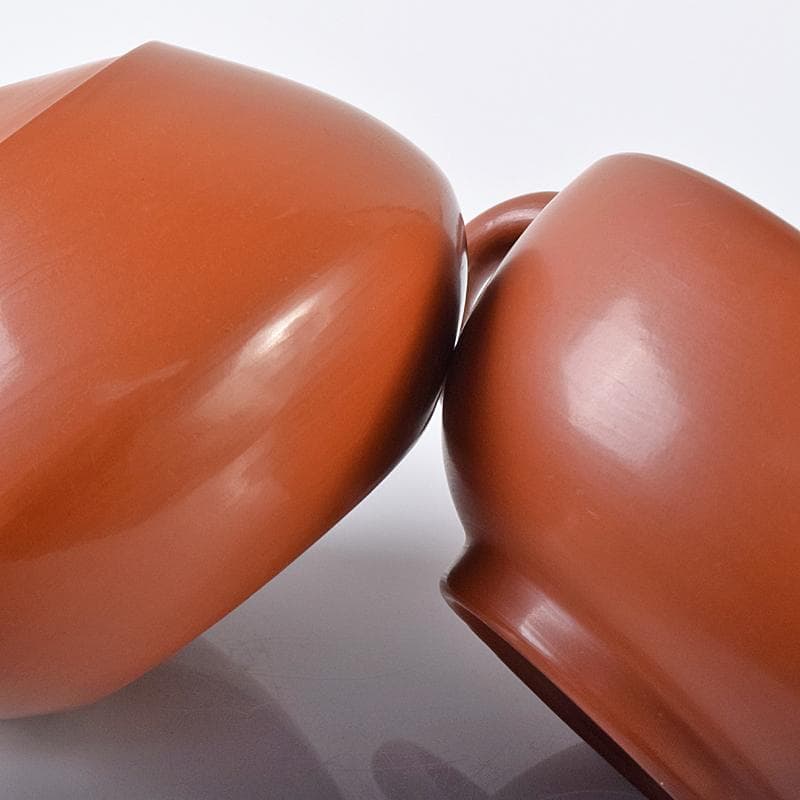 煎茶道具　佐渡無名異焼　丸山金水造　朱泥　茶器揃　共箱　M　R7931