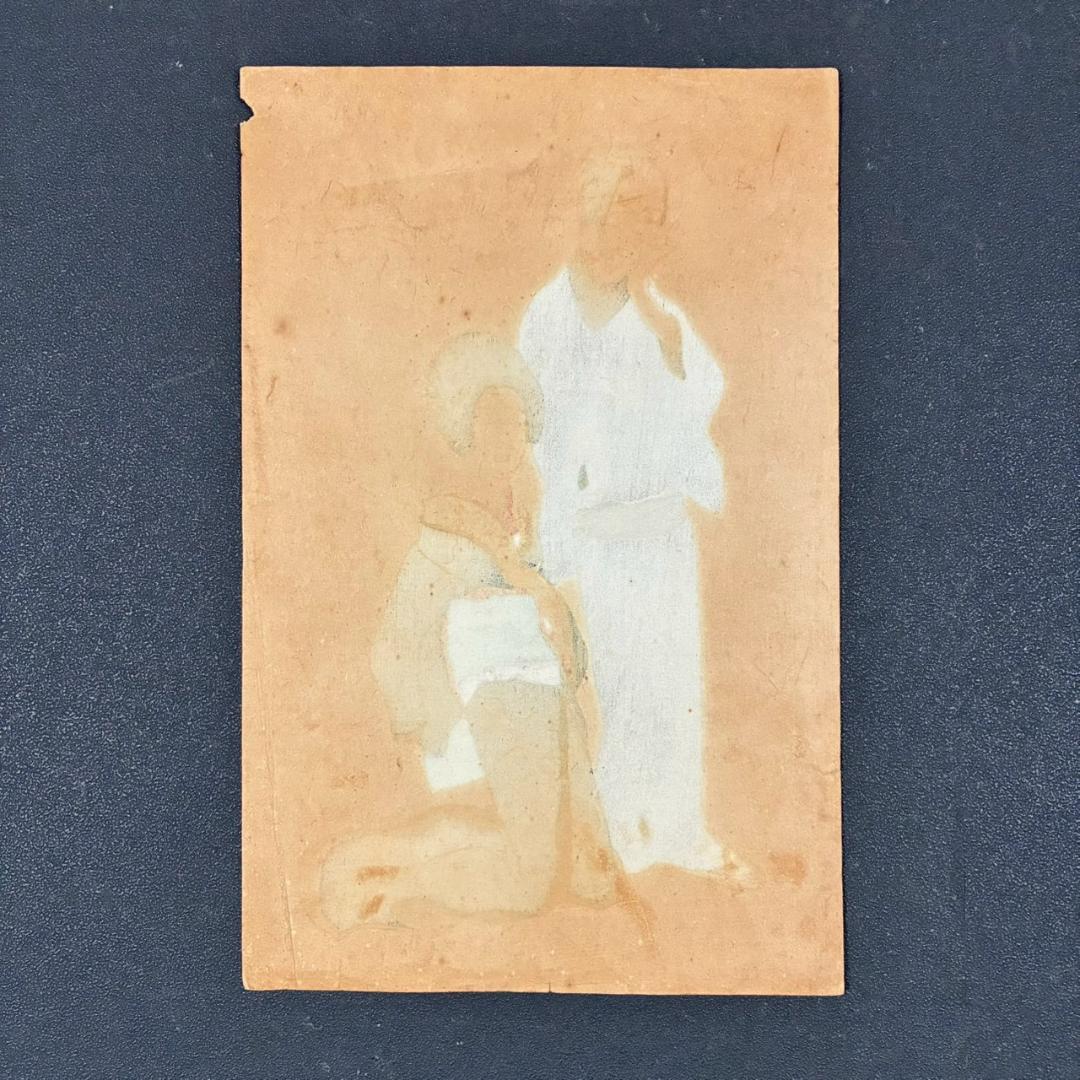 竹久夢二「梅川忠兵衛」木版画 やなぎや版 柳屋 1920年 大正ロマン 希少版画