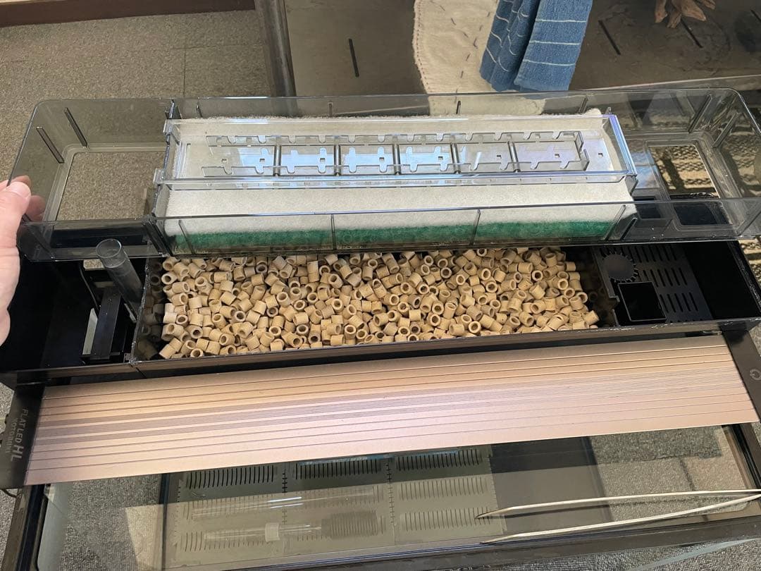 ジェックス水槽　MARINA 600 BKS 上部フィルターセット2層式