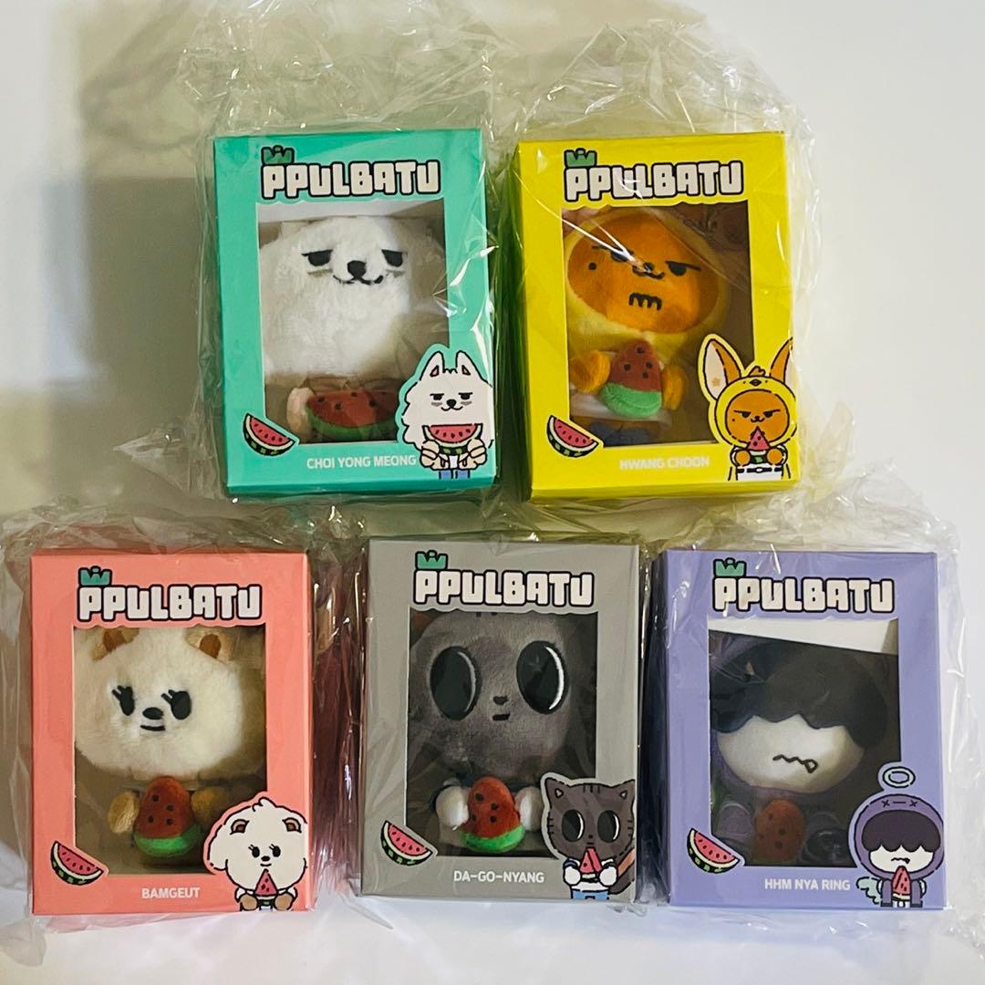 プルバトゥ　プラッシュキーリング コンプ 5個　スイカ　未開封　TXT