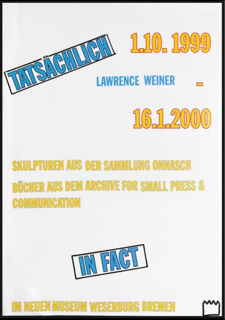 【残1枚】ローレンス・ウェイナー 海外ポスター① Lawrence Weiner