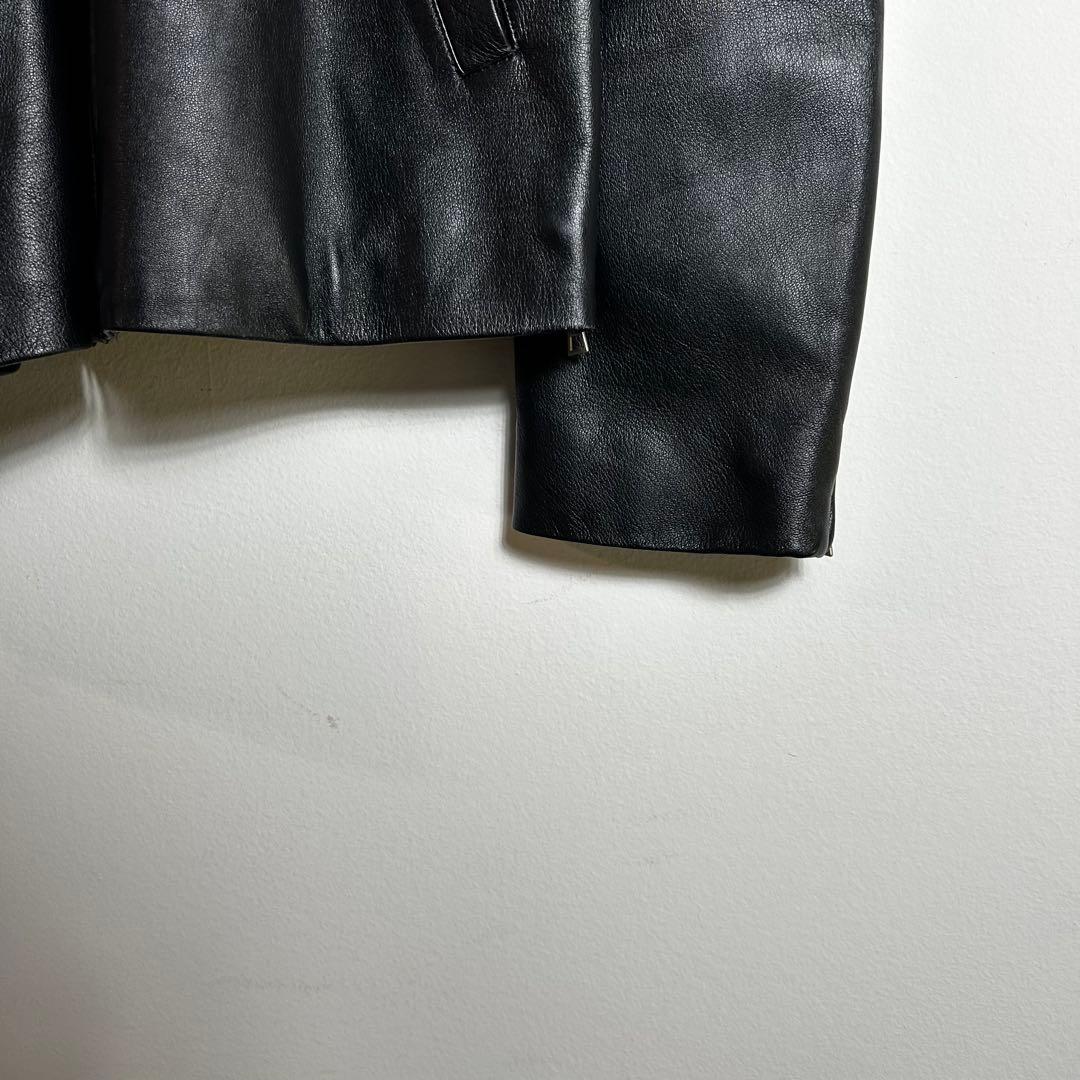 ポールスミス　ロンドン　ラムレザー　シングルライダース　ジャケット　ブラック