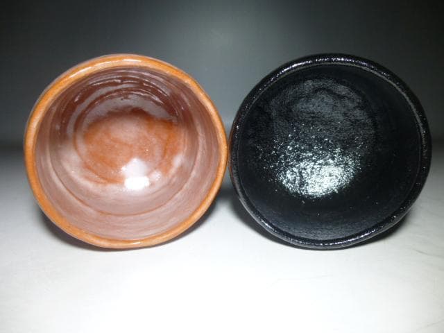 eiri楽吉左衛門十二代弘入赤黒茶碗／共箱／裏千家十四代淡々斎極銘「逢縁」