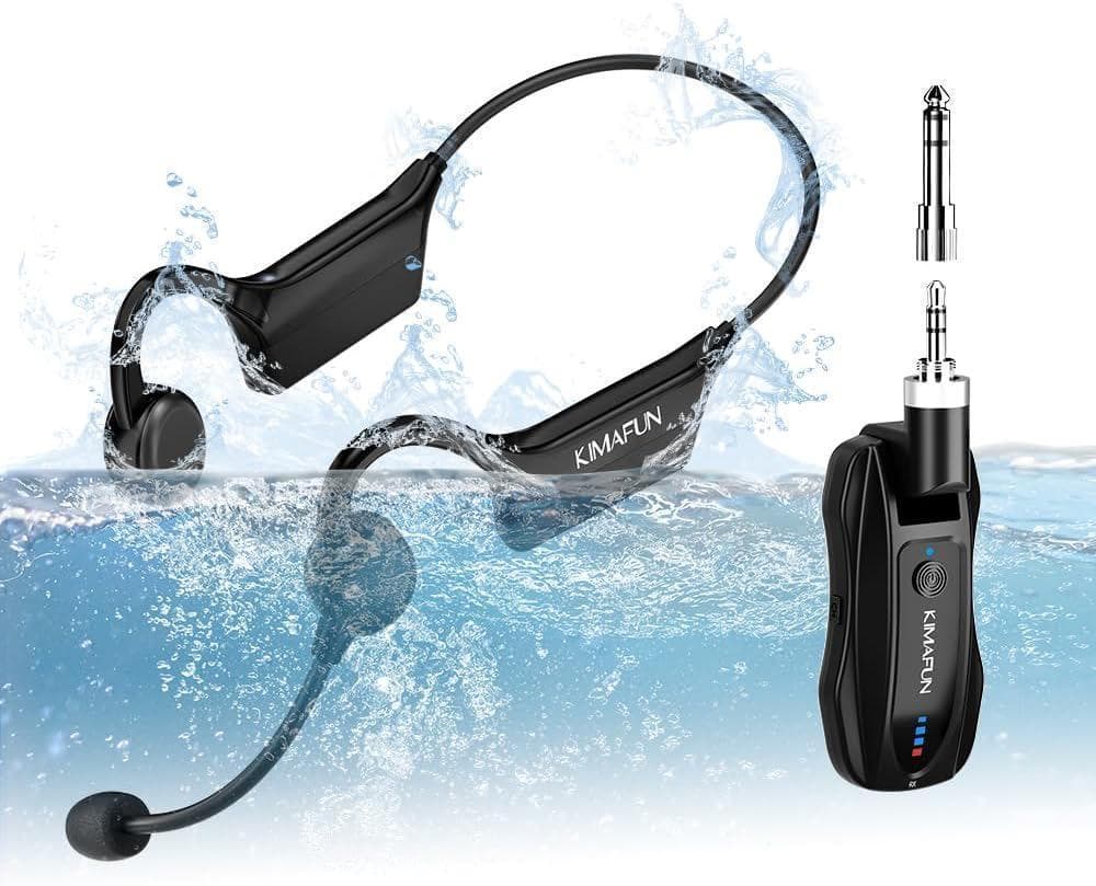 ヘッドセットマイク ワイヤレス完全防水マイク 2.4G無線 IP67防水＆防塵