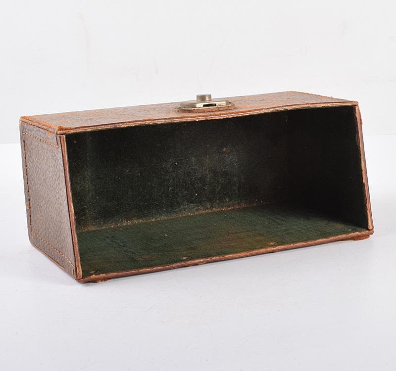 eyeknow74　中国　竹嵌縞黒檀牌背竹牌麻雀牌皮ケース付　M　8695