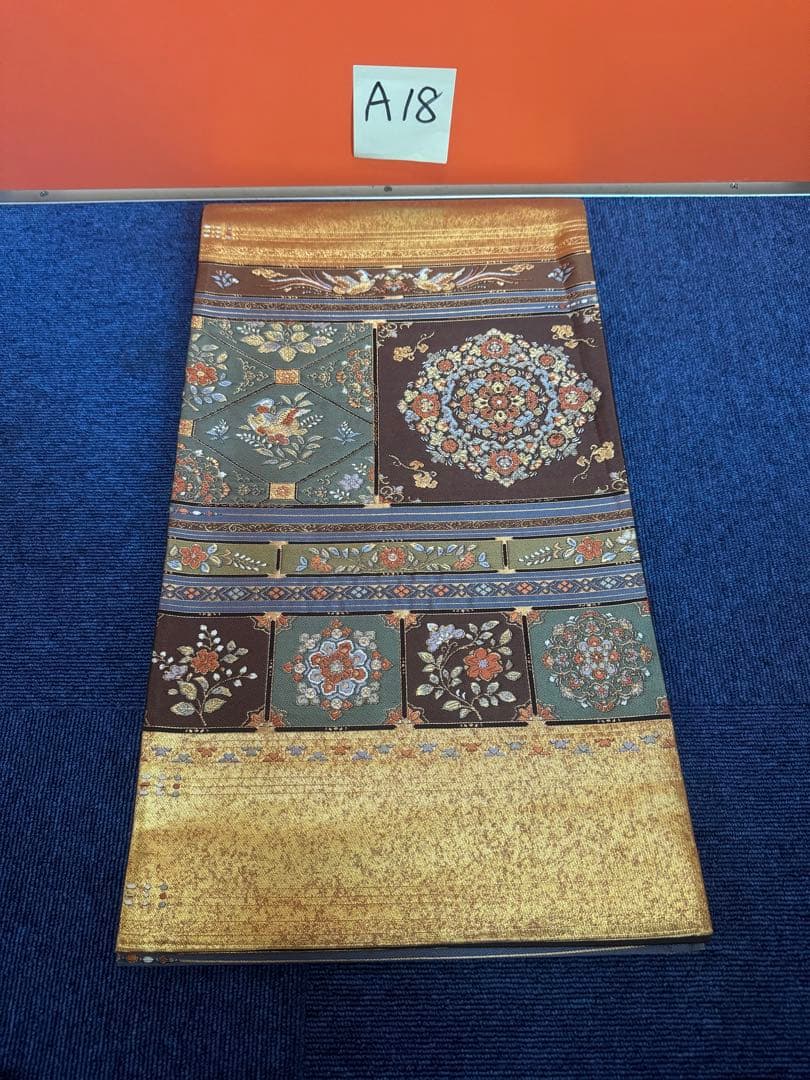 1934 袋帯 古代彫金紋  西陣織   金糸　高級上質上品　約440cm未使用