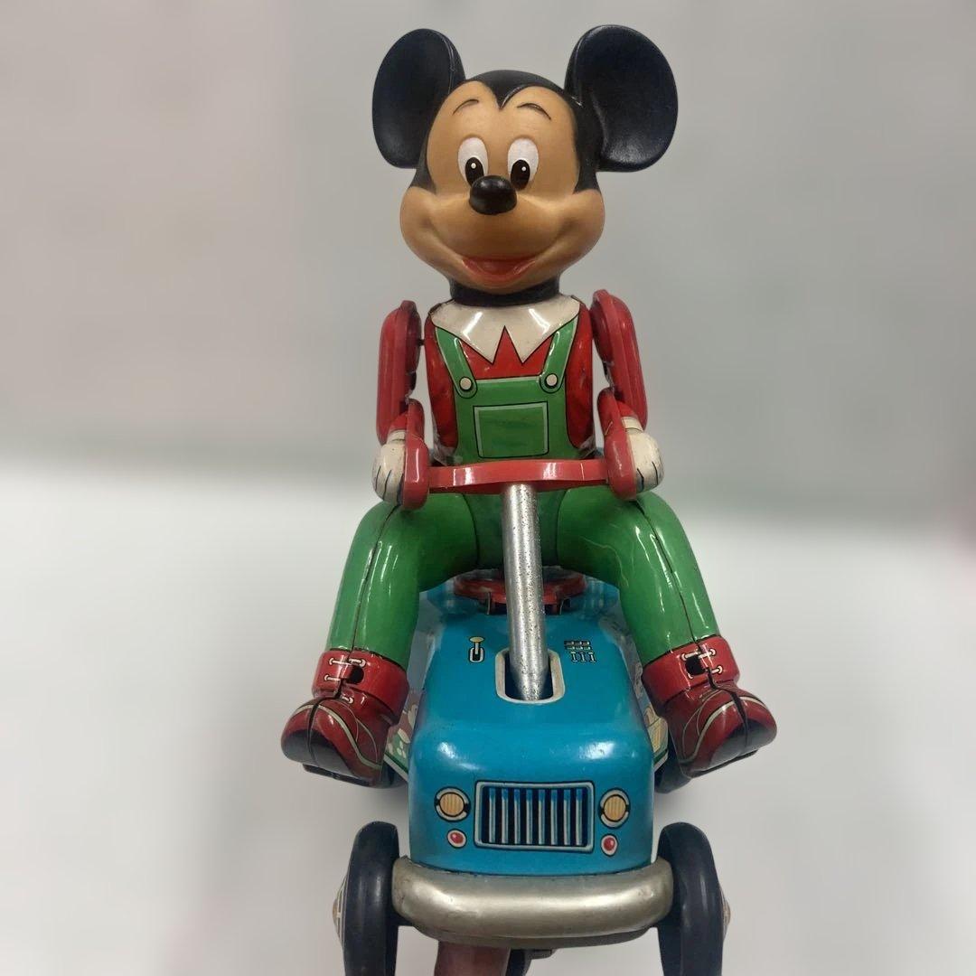 ミッキーマウス カートブリキ電動1960年代の美品綺麗な日本製マスダヤ製大人気