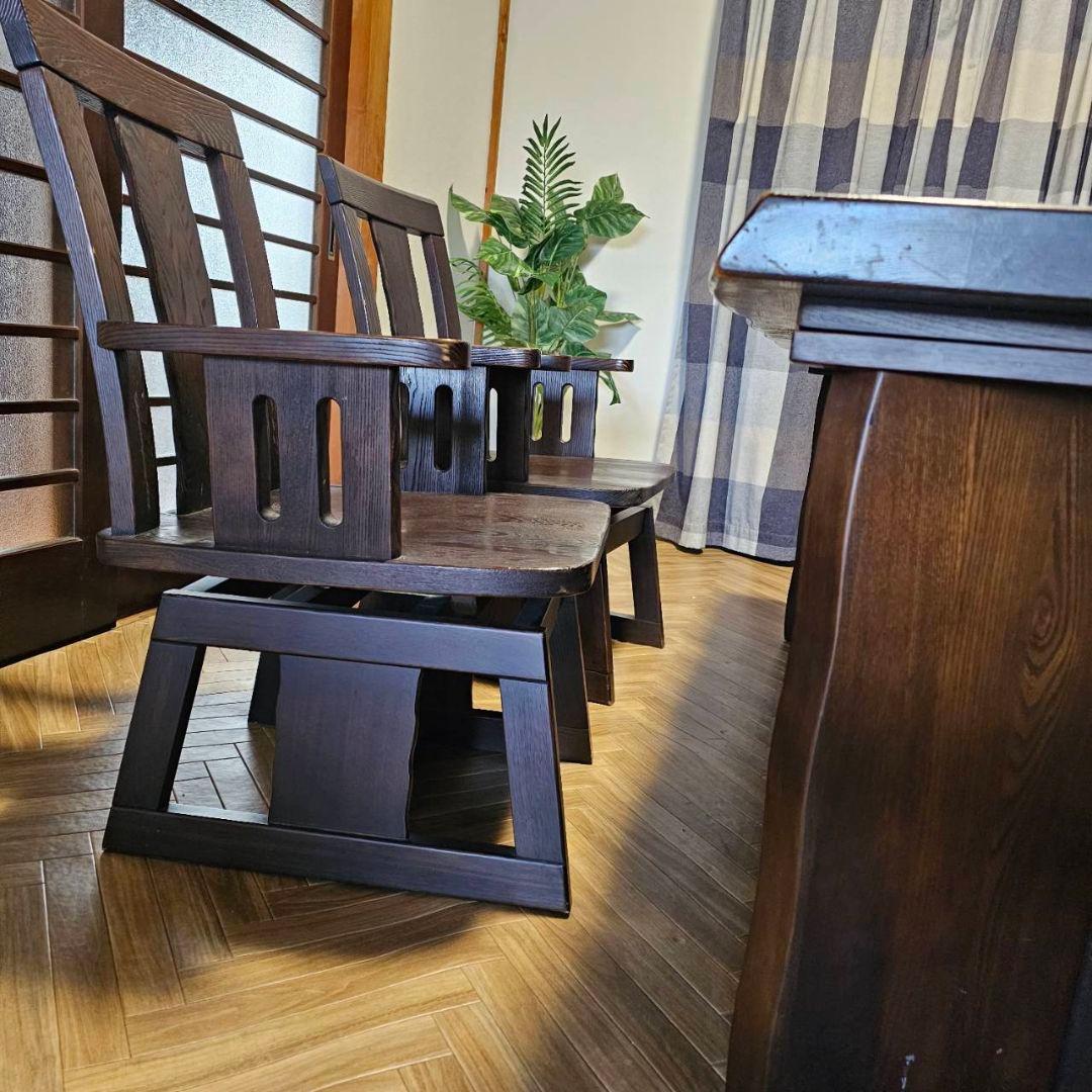 aya　ヴィンテージダイニングテーブル　4人分回転チェアセット