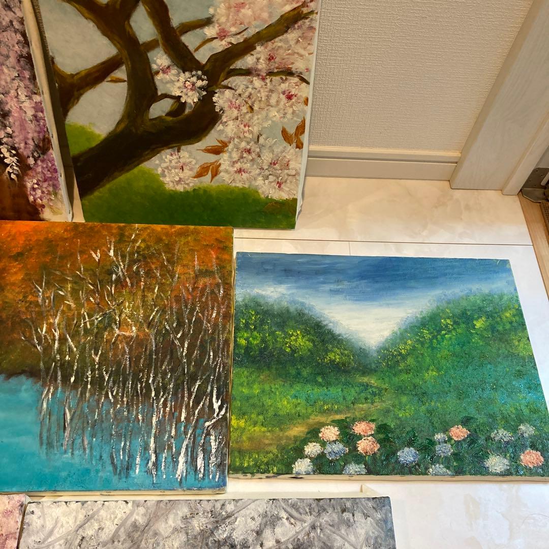 風景画シリーズ！素人の油絵7枚セット