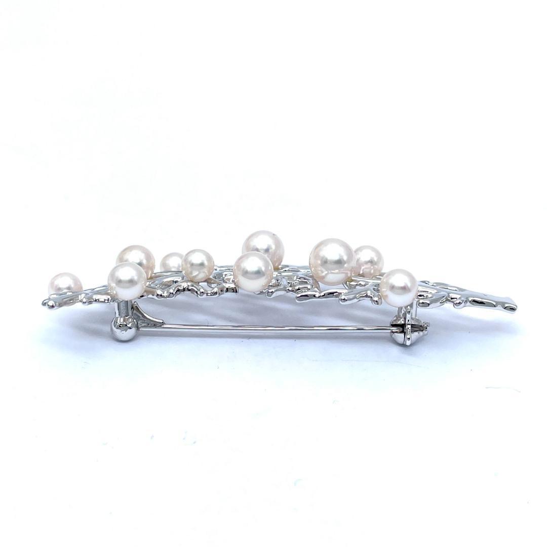 ミキモト 美品 パール 3.5-5.0mm ブローチ シルバー925 珊瑚