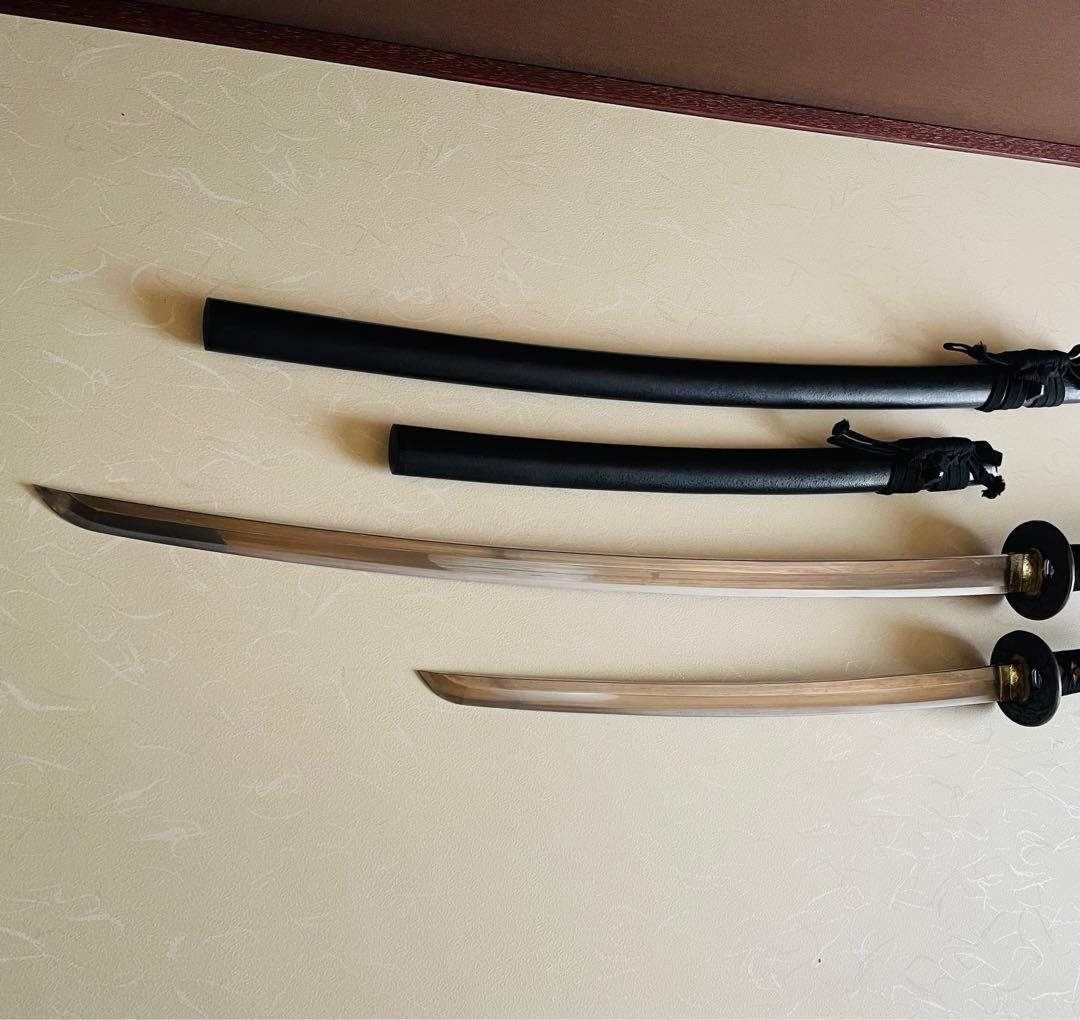 模造刀 日本刀 武具 刀剣 居合刀 2本セット 太刀 脇差 アンティーク w3