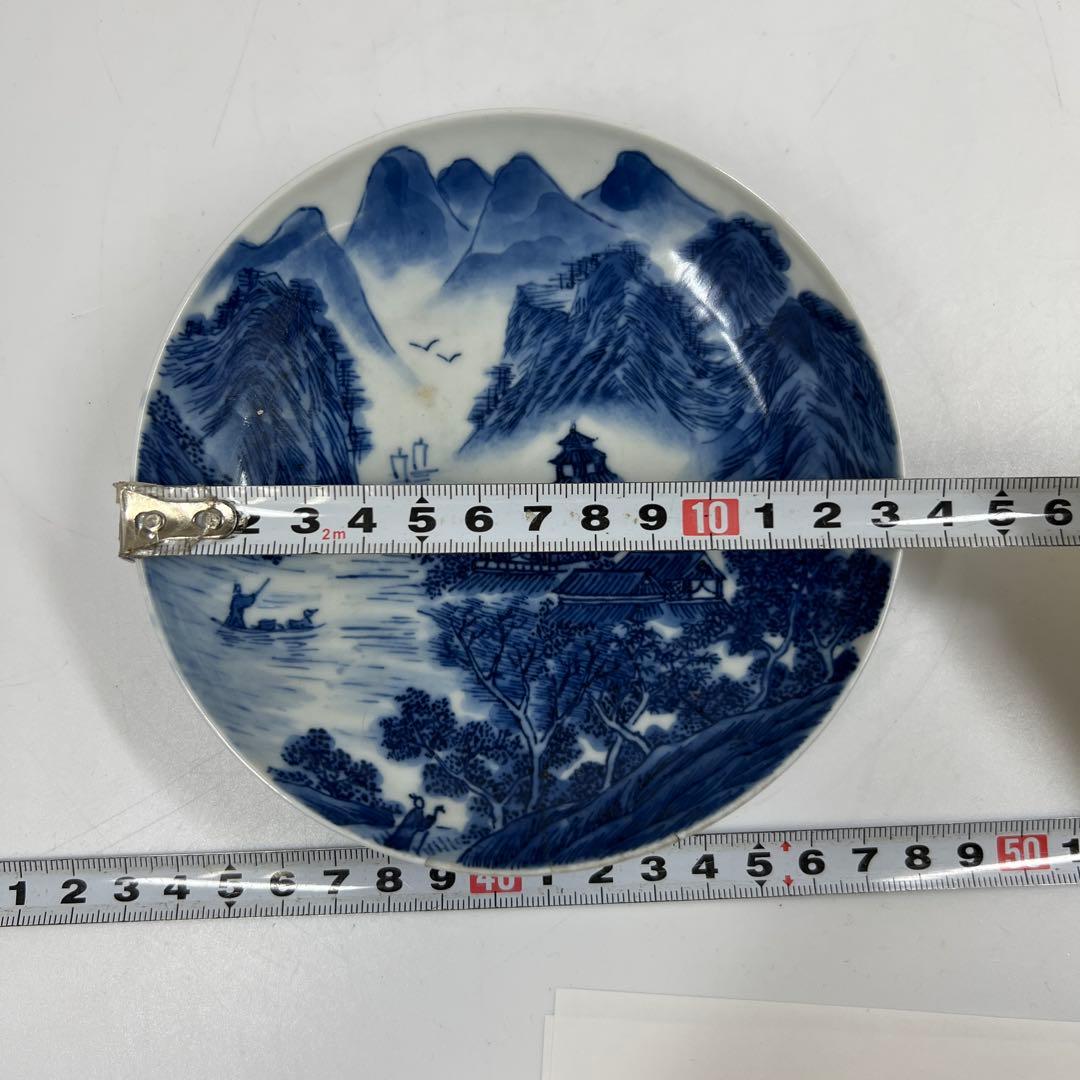 中国清時代　大清乾隆年製　青花　中皿　直径13.5㎝　東T7-0601①