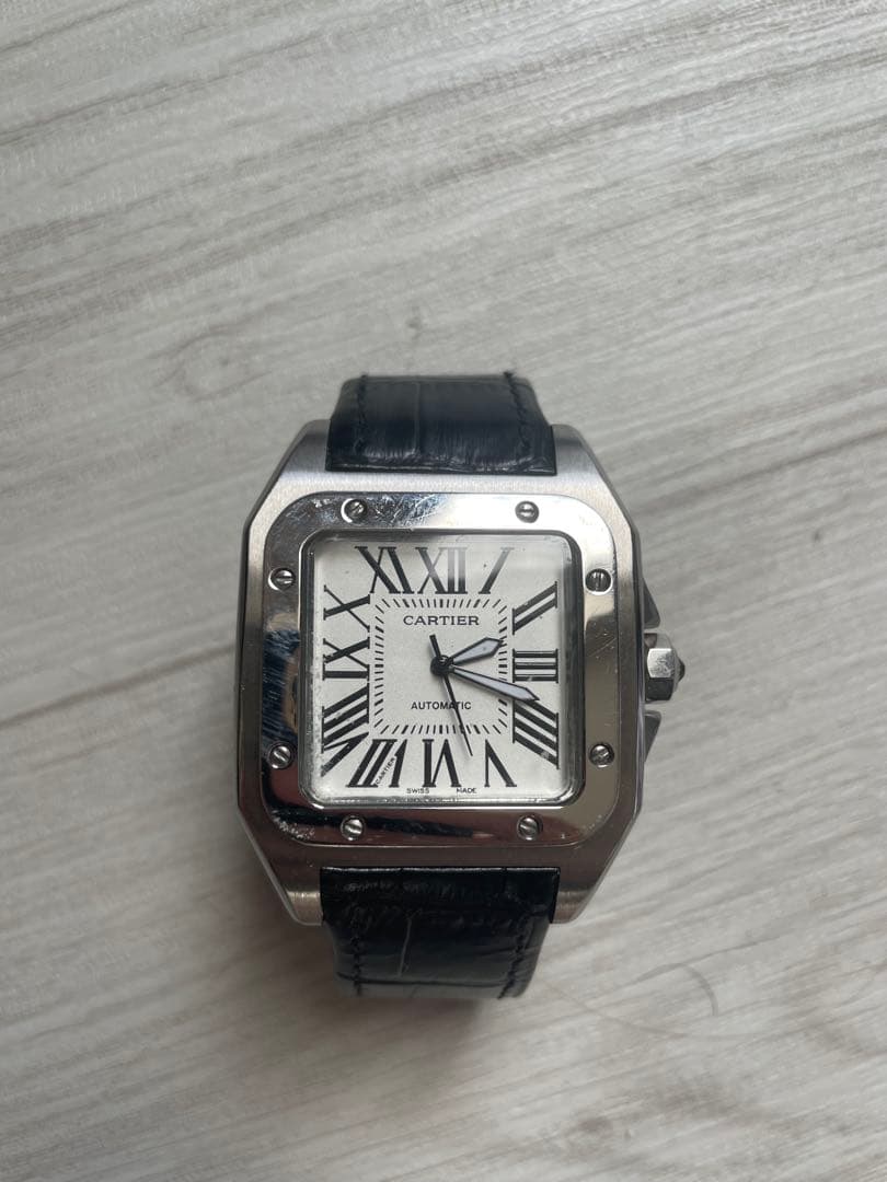 Cartier 自動巻き時計 ホワイト/ブラック