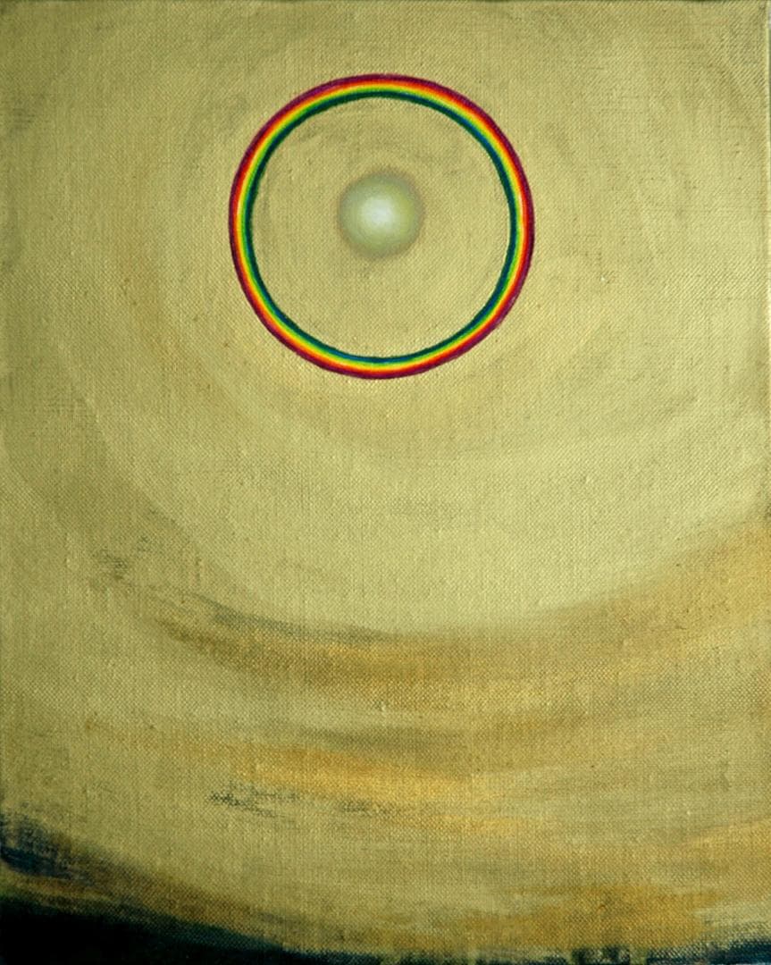 油絵 菅家令子 絵 絵画インテリア額付(白) F3-G92023 風景 希望 祈