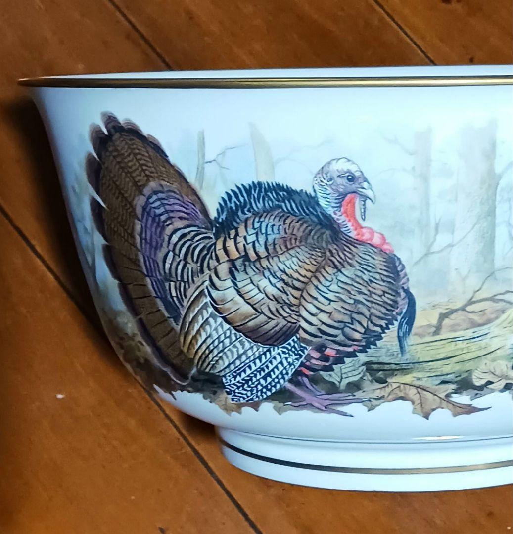 フランクリン ポーセリン 七面鳥デザイン 陶器ボウル 大鉢 限定品 1983年製