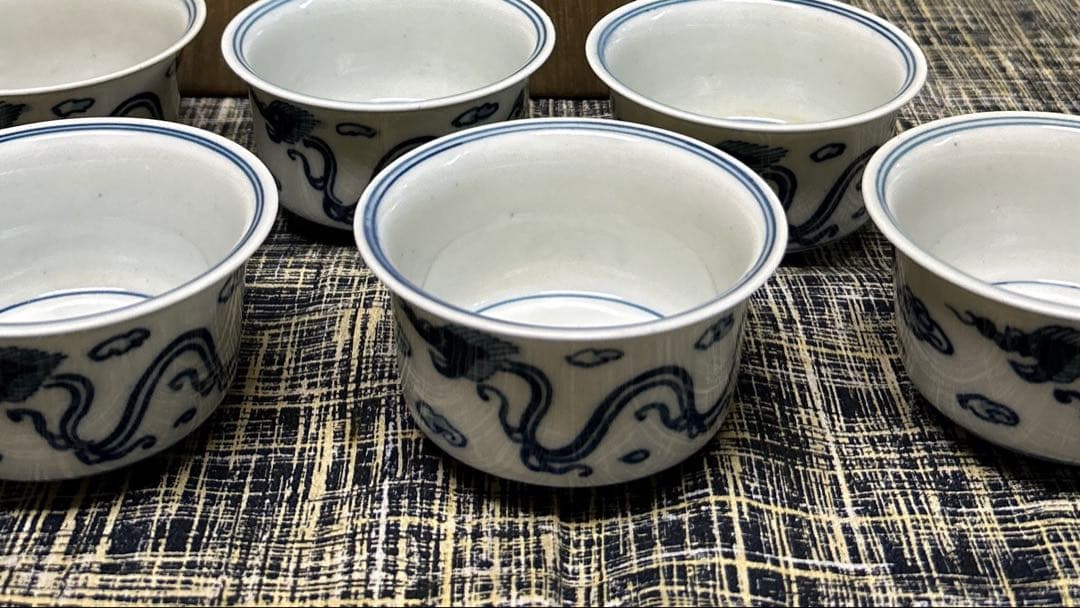 青華茗盗　秋嶺　朝霧　染付