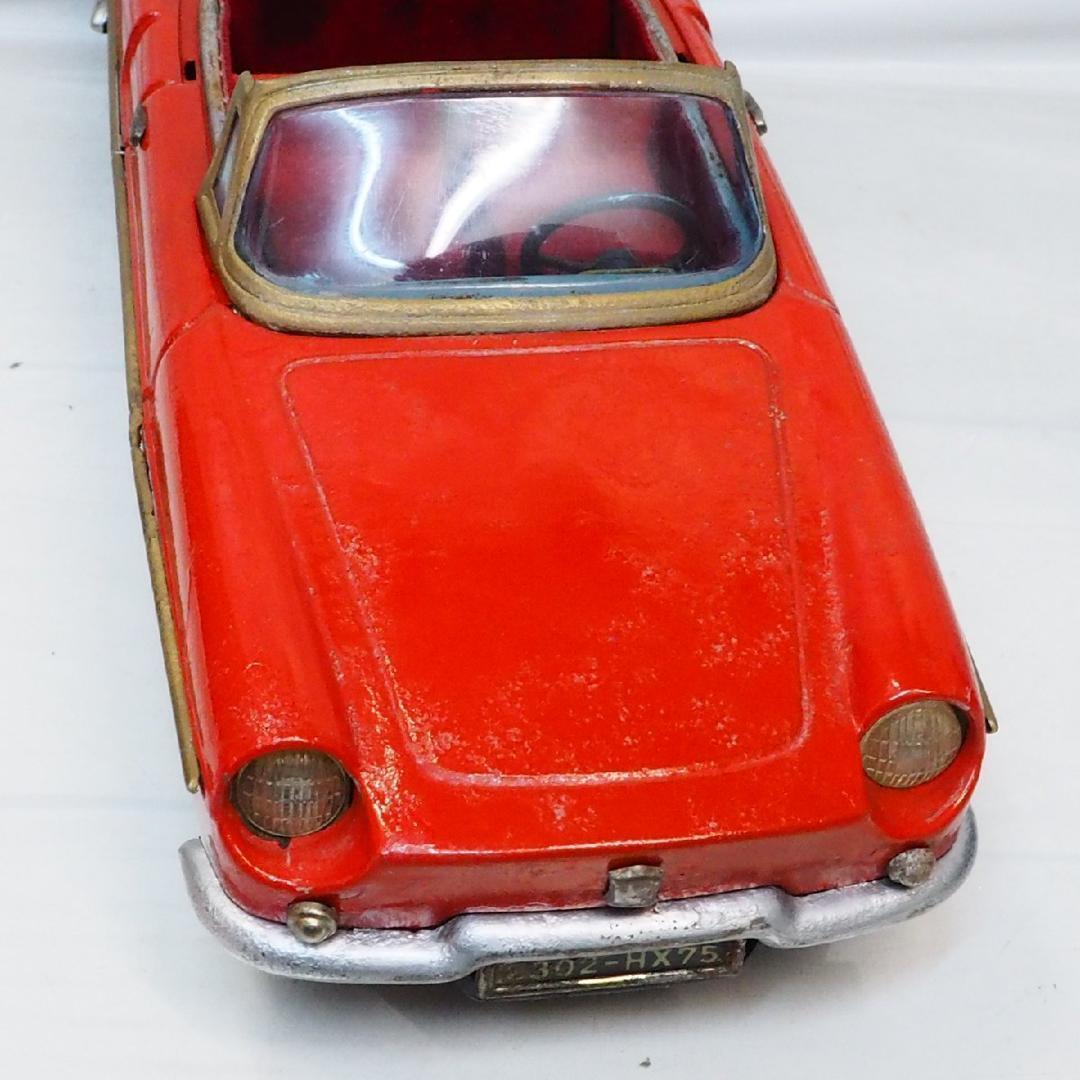旭玩具【ルノー フロリード赤リペイント屋根欠】ブリキ tin toy car箱無