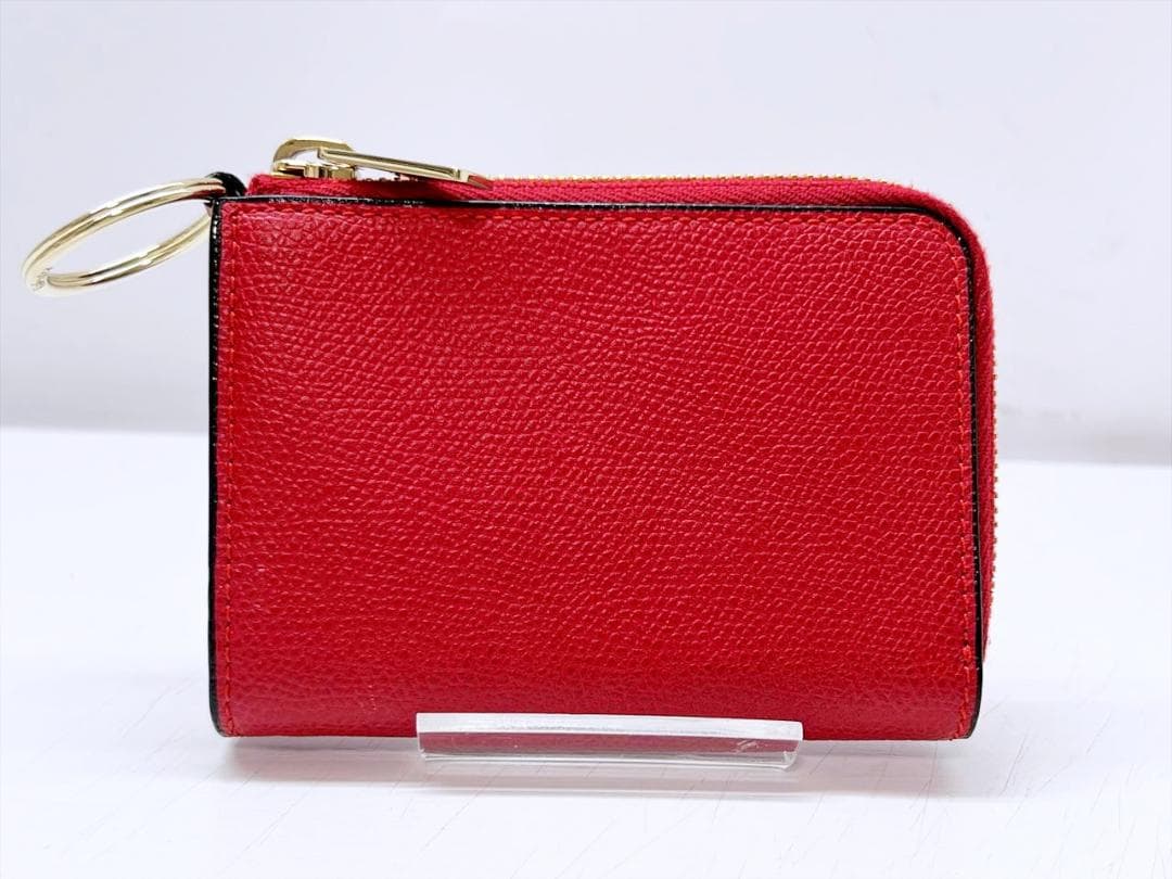 美品　ヴァレクストラ　グレインカーフスキン　L字　キーリング付き　ケース