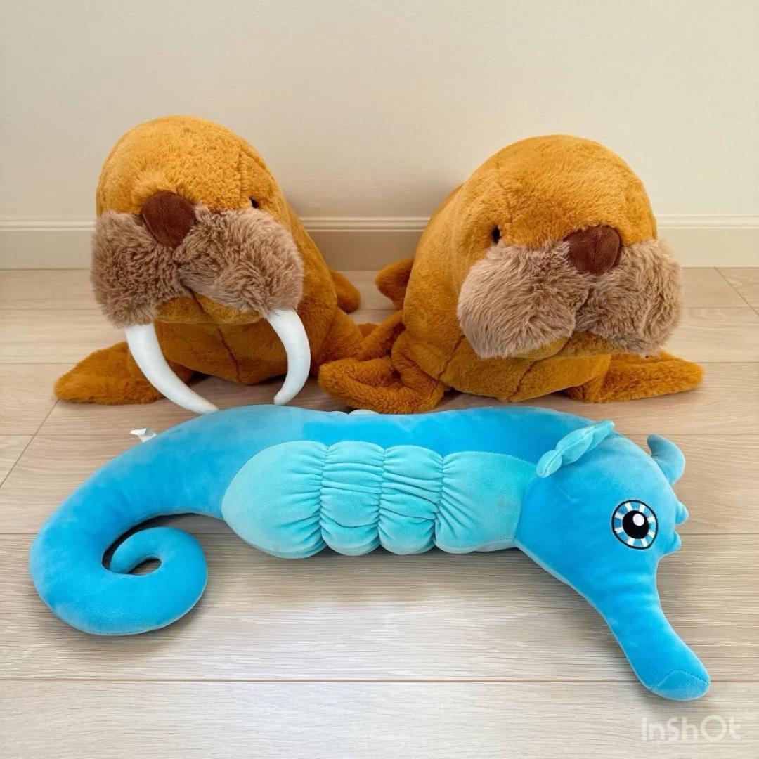 伊勢シーパラダイス セイウチ タツノオトシゴ ぬいぐるみ ３体セット 現状品