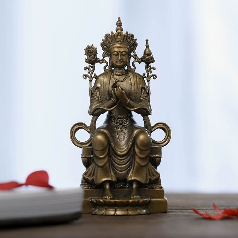 仏教美術 仏像 小仏像 天冠弥勒仏像 銅製品 鎮宅辟邪 開運風水 招財 置物