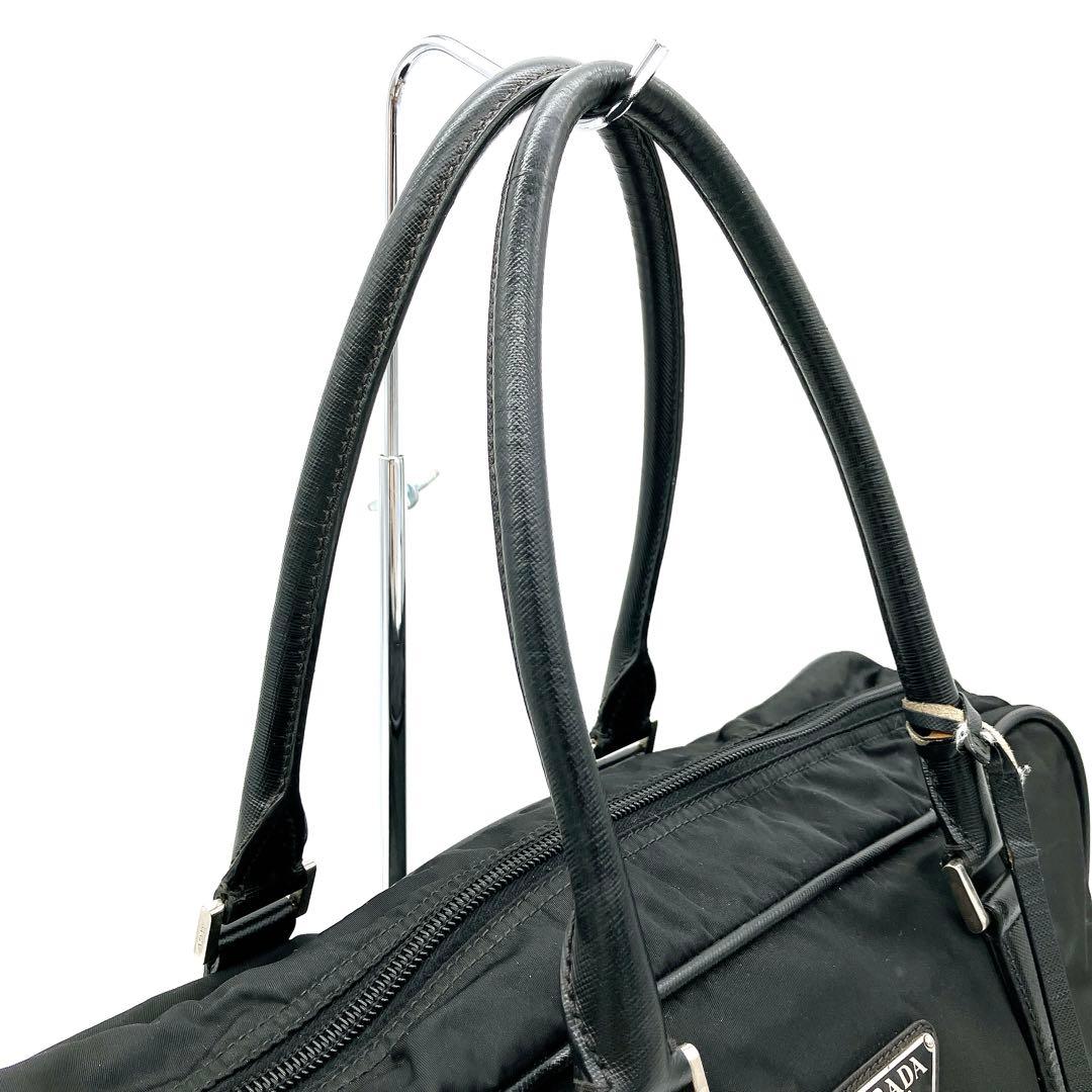 【PRADA】ブリーフケース　ナイロン　ブラック　シルバー金具　A4 三角ロゴ
