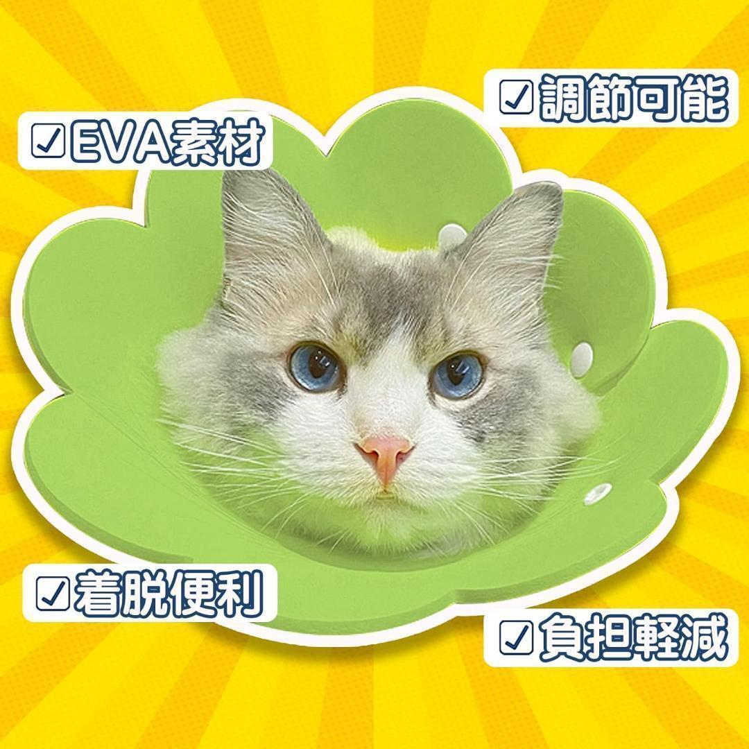 XS サイズ エリザベスカラー 着脱便利 傷舐め防止 引っ掻き防止 グリーン