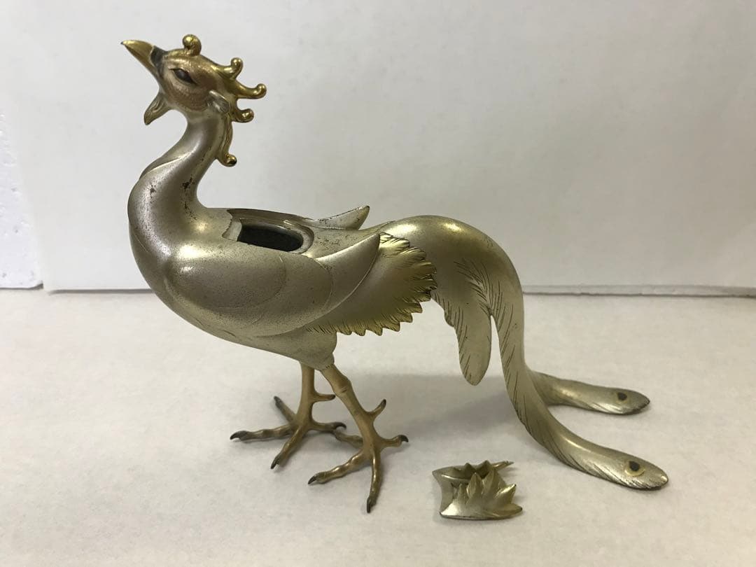 鋳銅:鳳凰置物(川和暁雲作)