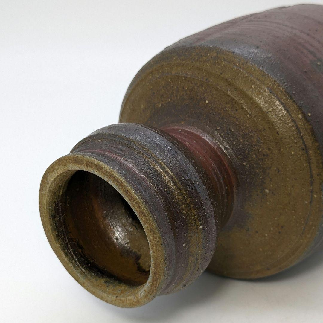 岡山県重要無形文化財 二代目藤原楽山 備前焼 花入 共箱 花器 花瓶 華道具