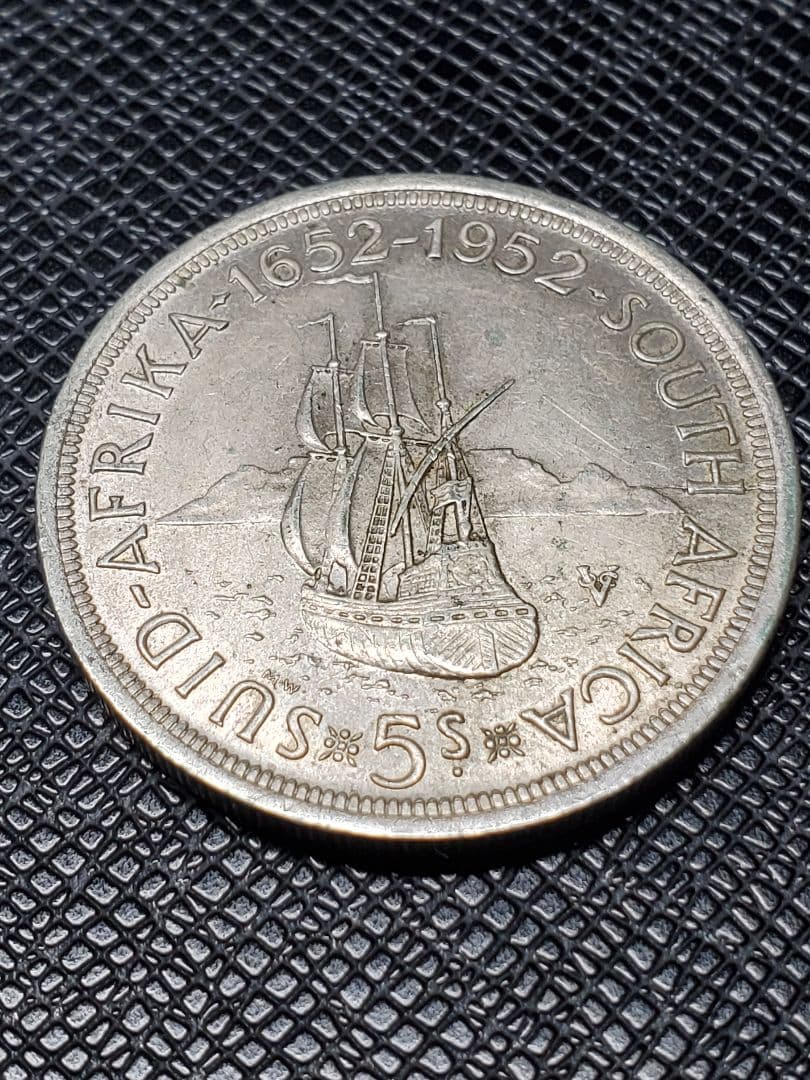 1963.　銀貨　1652年-1952年　南アフリカ　5シリング