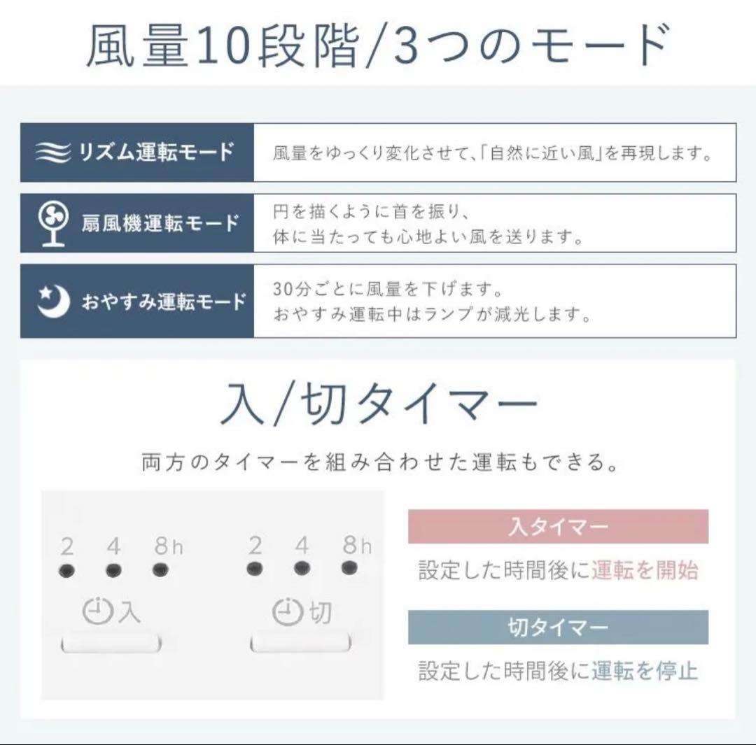 WOOZOO 扇風機 STF-SDC15TEC-W ホワイト