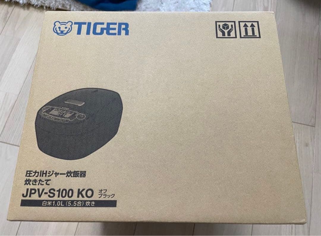 【新品・送料無料】タイガー 圧力IHジャー炊飯器 5.5合　JPV-S100KO