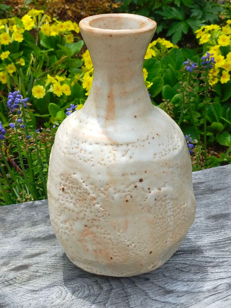 ♥美濃焼　志野　林正太郎　花瓶　高２６５ｍｍ　花器