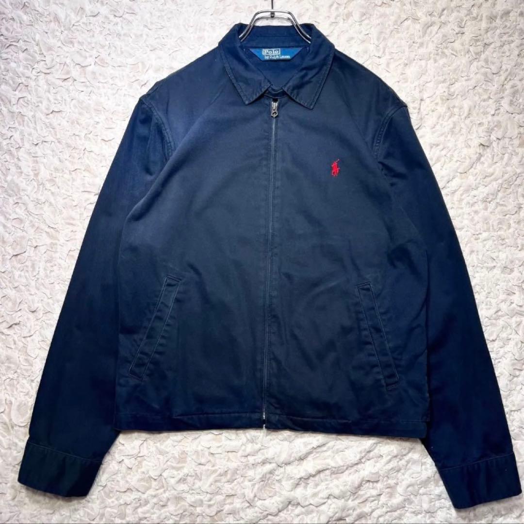 ラルフローレン スイングトップ 90s 三角タグ　希少　ネイビー　L