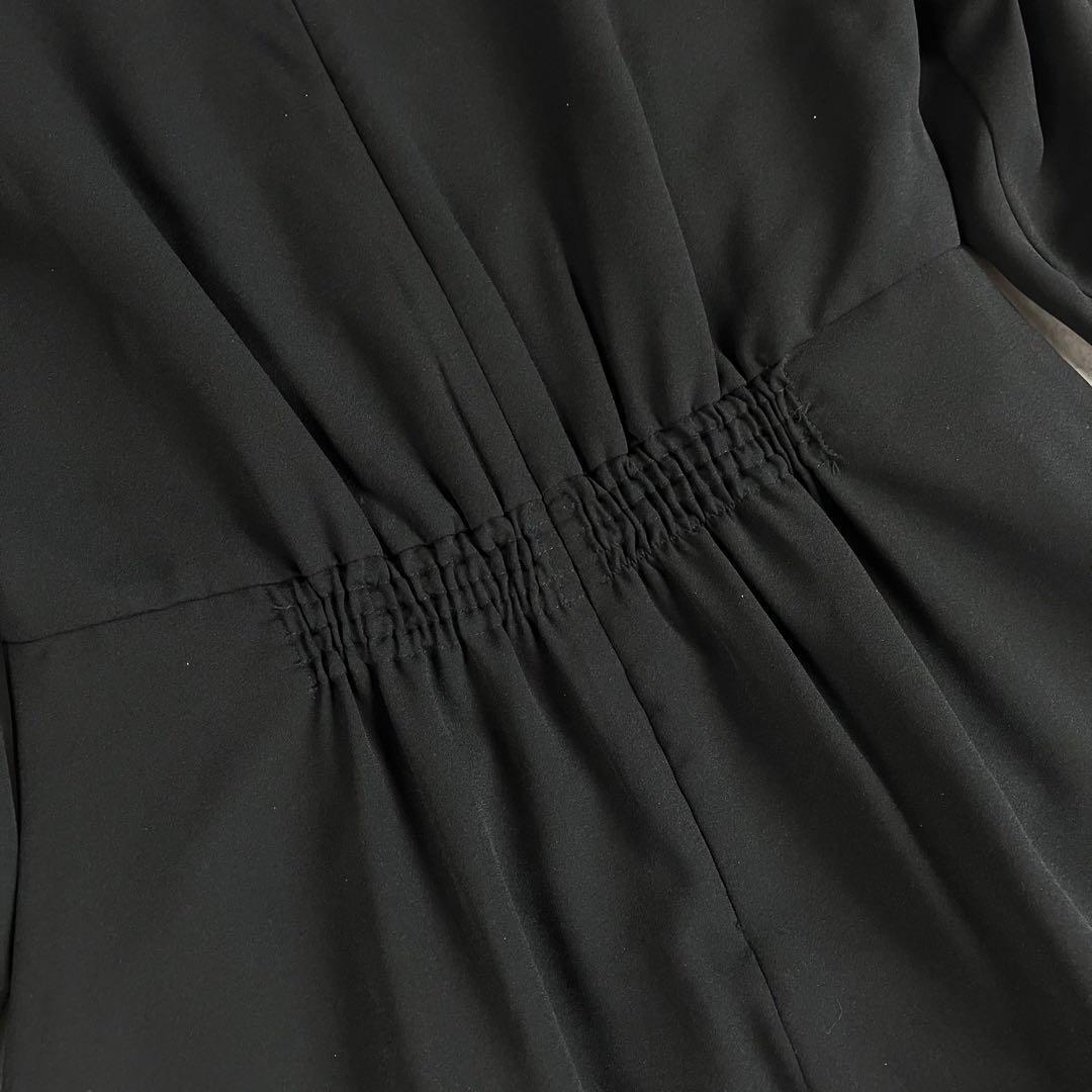 etoll. レースカラー7部袖ロングワンピース ドレス L 2way 結婚式