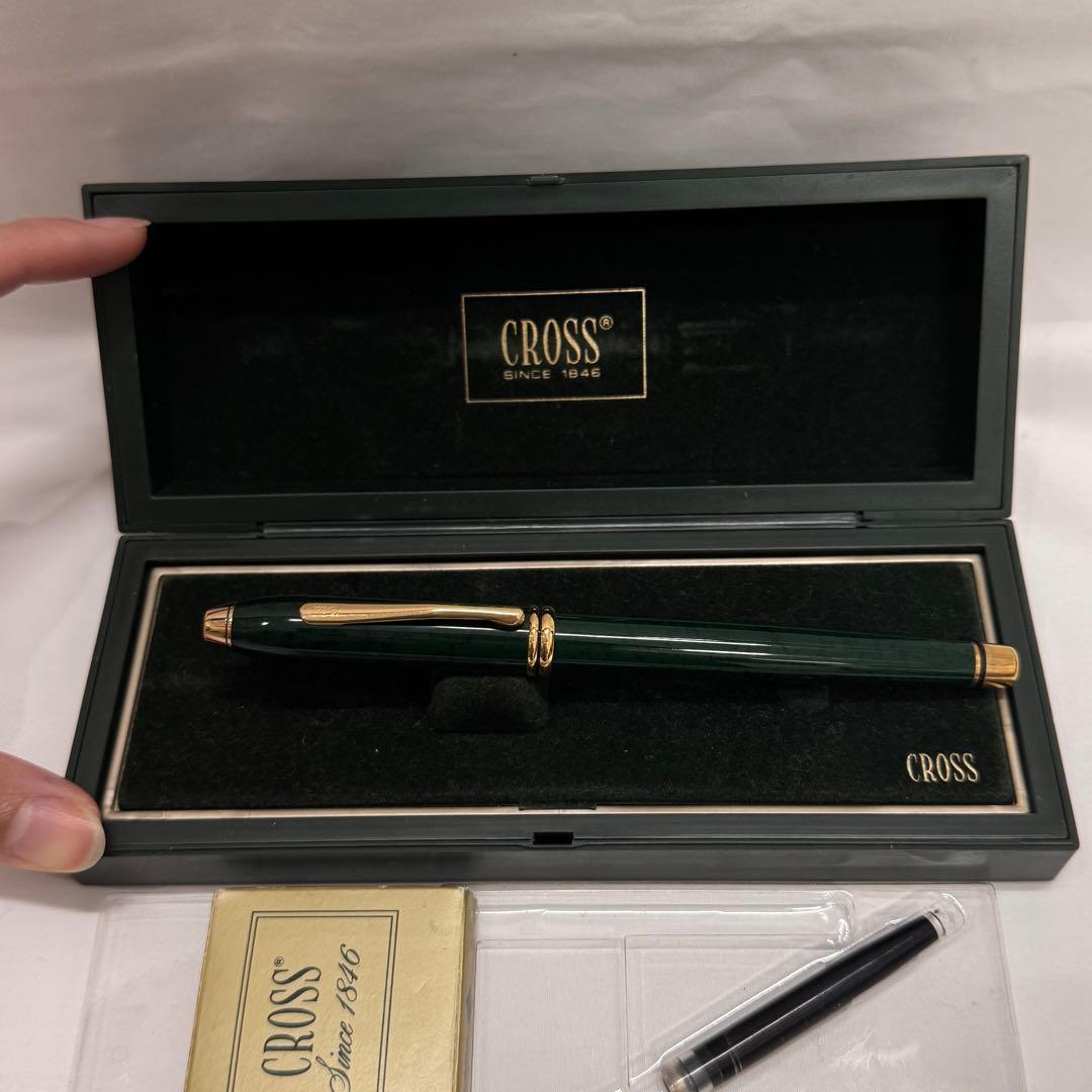 CROSS ペン先 14K 刻印 グリーンカラー クロス 万年筆 箱など全てあり